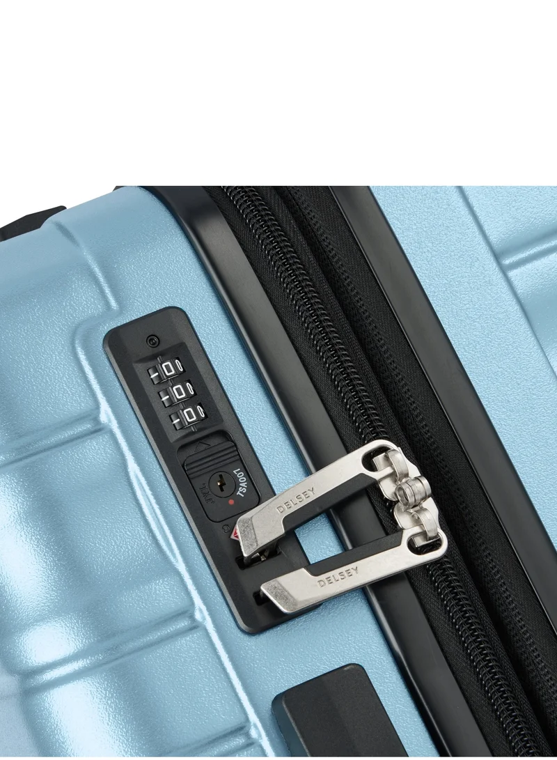 DELSEY Paris Tiphanie 55cm Hardcase 4 Double Wheel Expandable Cabin Luggage Trolley Case Aqua - 00389280142ME