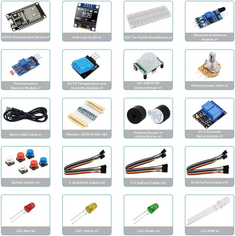 Electrobot ESP32 ESP-32S WiFi IOT Development Board Starter Kit Basic Learning Kit for DIY Experiments - Image 2