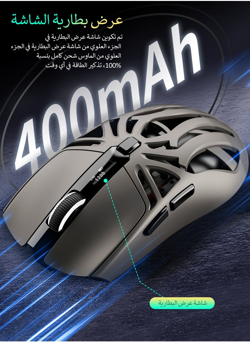 ARCHAEOPTERYX Wireless Mouse, Upgraded 2.4GHz Ergonomic Optical Mouse, Gaming mouse，10000 DPI Max, 6DPI Adjustable, 6 Buttons, Wireless Mouse for Laptop, PC, Chromebook, Notebook, 10M Wireless Connection Mouse | Black  - Image 1