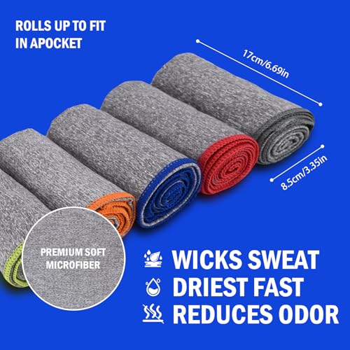 Vnoss Microfiber Quick Dry Gym Towel, Silver ION Odor-Free Absorbent Fiber, Fast Drying, Men & Women Workout Gear for Body Sweat, Working Out, Towels (Grey, 5Pack - 16 * 27Inch) - Image 4