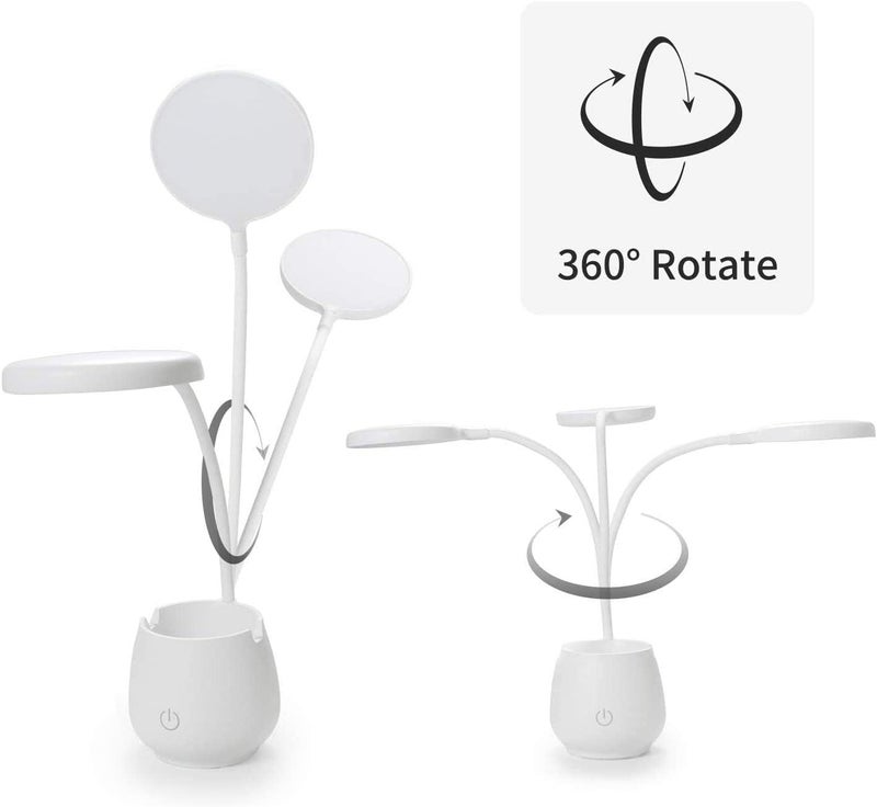 X spring Xspring Desk Lamp for Home Office, LED Desk Lamp with Pen and Phone Holder, Eye Caring Small Table Lamp with 3 Color Light Modes and USB Charging Port, Reading Light for Dorm, Study, Computer Work - Image 5