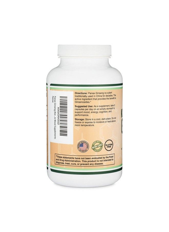 Double Wood Supplements - Ginseng Capsules (Korean Red Ginseng Extract Panax Ginseng 10% Ginsenosides) (4 Month Supply) 240 Vegan Capsules 1000Mg Per Serving For Mood Cognitive Function And Energy Support By Double Wood - Image 1