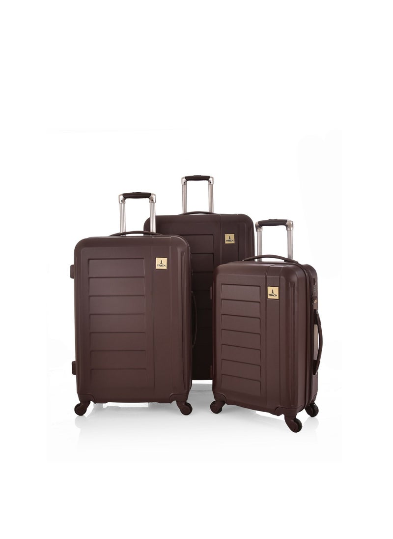Track - Travel bags set of 3 pieces from Track, Hard - 30/25/20 inch, 4 wheels. Brown - Image 1