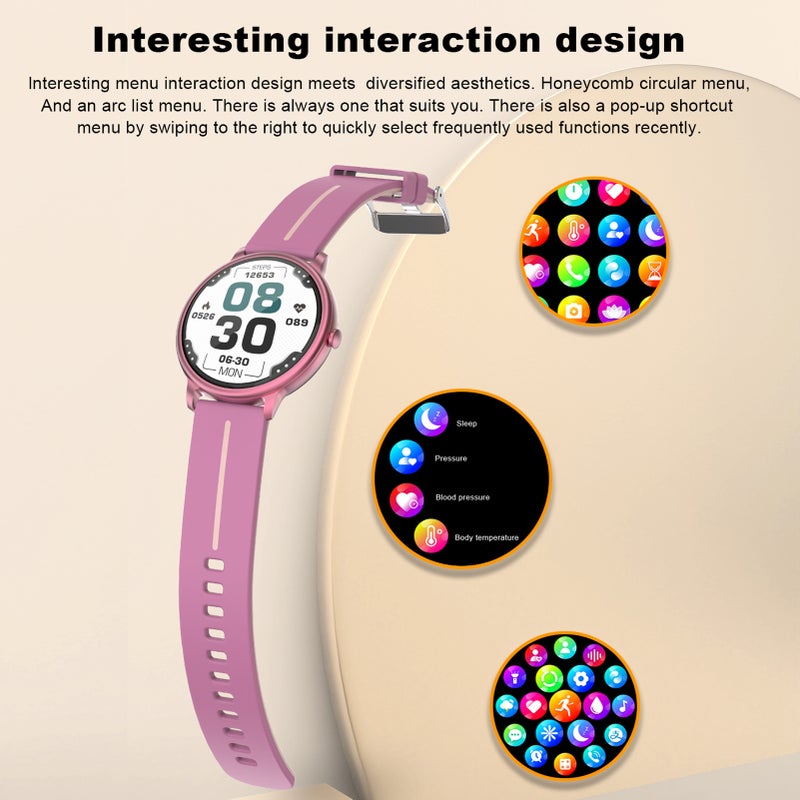 Smart Watch 1.43inch Round Full Touch Screen SmartWatch for Android iOS Phones Health Monitoring Intelligent Reminder Exercise Records - Image 4