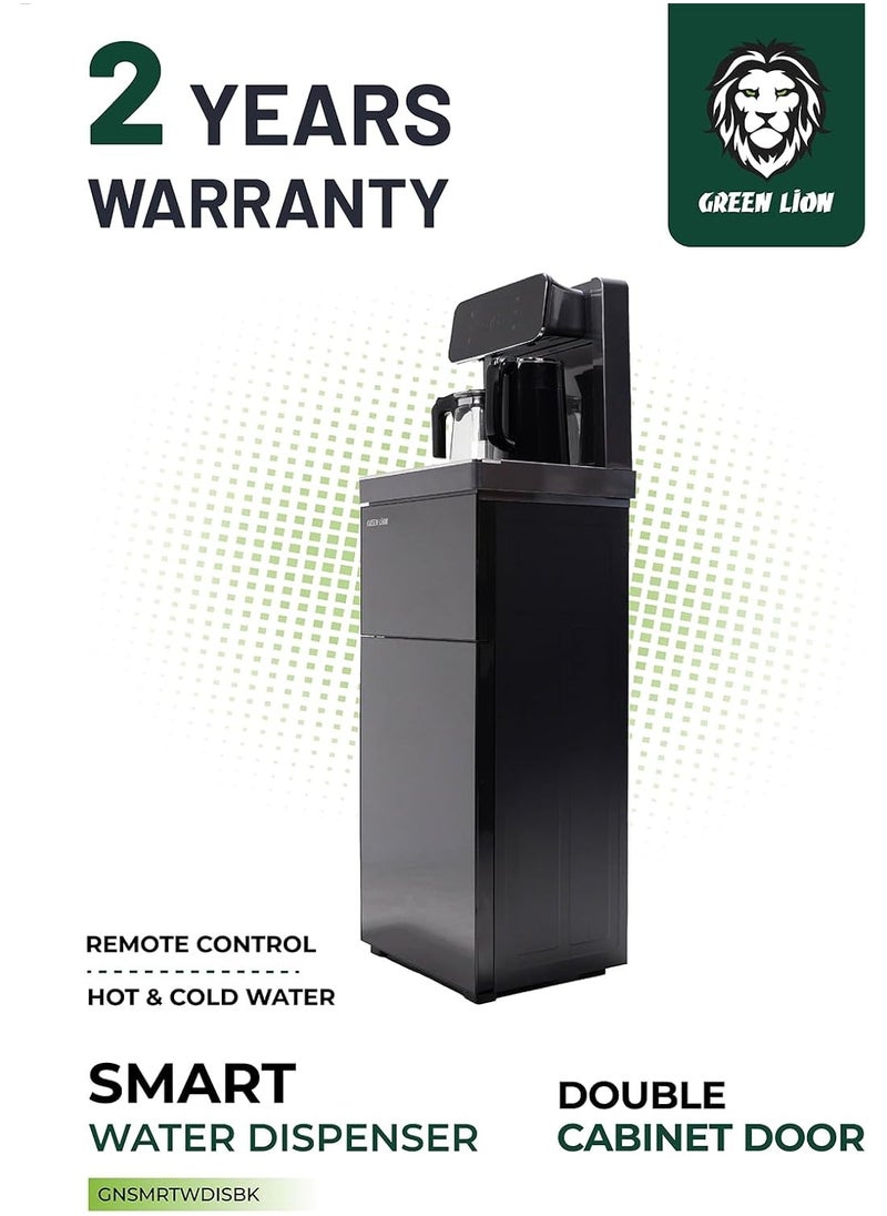 GREEN LION - Green Lion Smart Water Dispenser,1440W Power, 50-90°C Thermal Insulation, Hot & Cold Water, Double Cabinet Door, Remote Control, Child Safety Lock, and Tea Pot & Kettle Capacity of 1200ml - Image 1