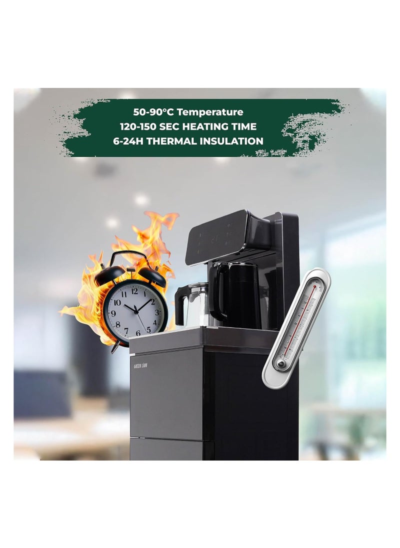 GREEN LION - Green Lion Smart Water Dispenser,1440W Power, 50-90°C Thermal Insulation, Hot & Cold Water, Double Cabinet Door, Remote Control, Child Safety Lock, and Tea Pot & Kettle Capacity of 1200ml - Image 1