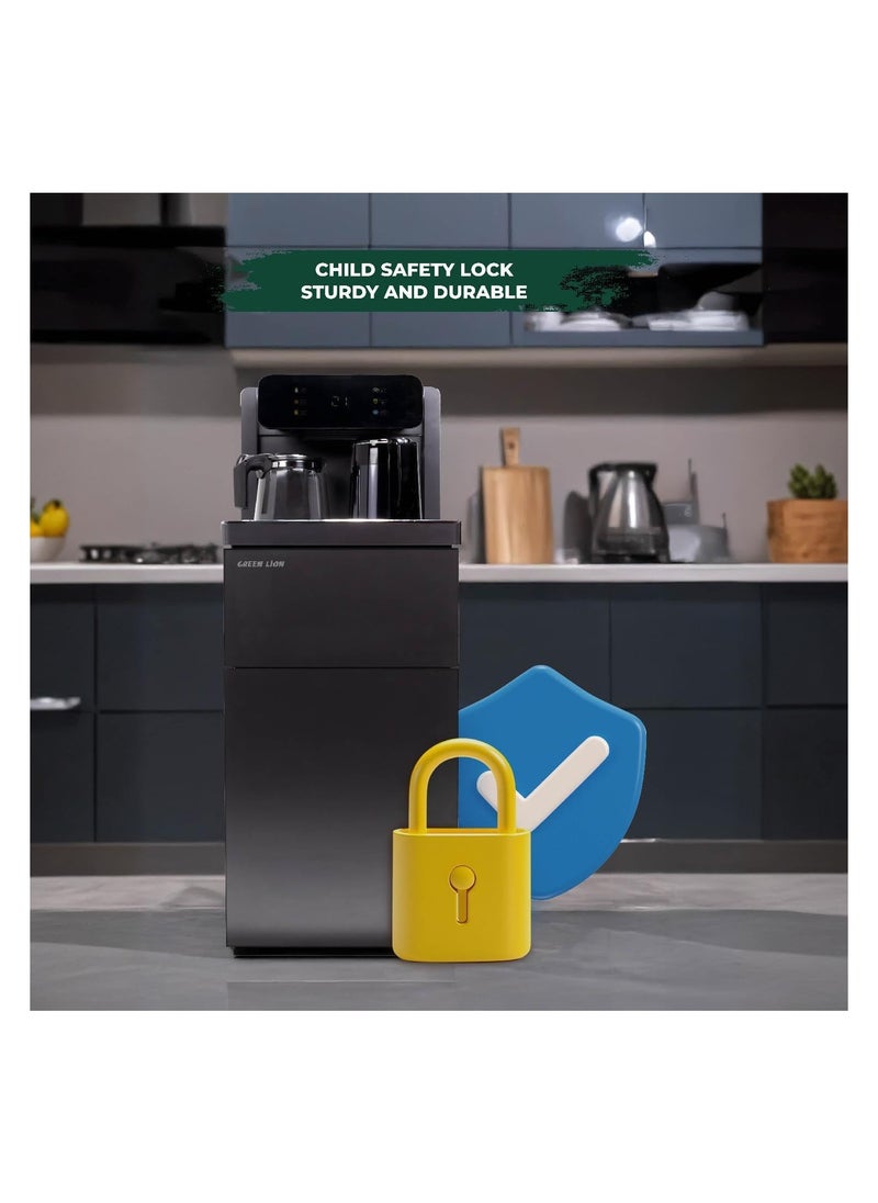 GREEN LION - Green Lion Smart Water Dispenser,1440W Power, 50-90°C Thermal Insulation, Hot & Cold Water, Double Cabinet Door, Remote Control, Child Safety Lock, and Tea Pot & Kettle Capacity of 1200ml - Image 1