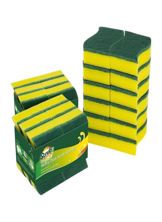 SCRUBIT (24 Pack) Heavy Duty Scrub Sponges by SCRUBIT - Kitchen Dish, Sink and Bathroom Cleaning Scrubber Sponge - with Non-Smell Scouring Pad [New Packaging] - Image 1