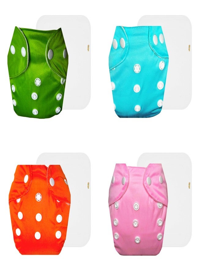 Dumbledo Lite Cloth Diaper with Cotton Insert (Pack of 4) | Hypoallergenic | Reusable & Washable | Travel Friendly | Trusted by Moms | 3 Months - 2 Years | Unisex Baby - Image 1