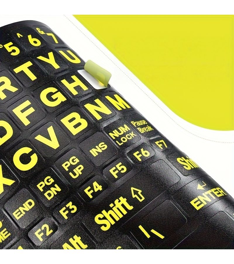 Black US English Keyboard Sticker with Large Bright Glow for Visually Impaired - Image 4
