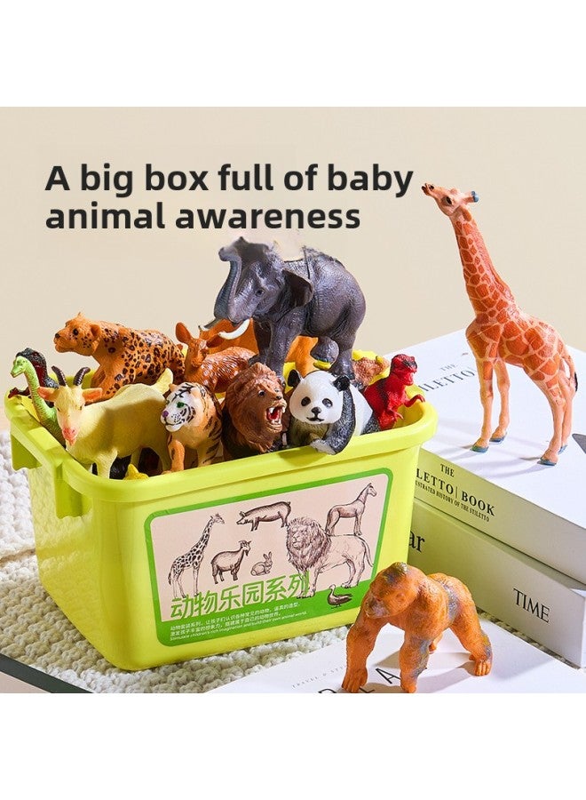 Children's Animal Model Simulation Toys Can Bite One-year-old Baby Cognitive Dinosaur 1 Little Boy 2 Puzzle 3 Farm-Colour:Recommend ⭐ 50 Animals + Free Storage Bucket + Animal Early Education Manual-Specification:No Specifications - Image 2
