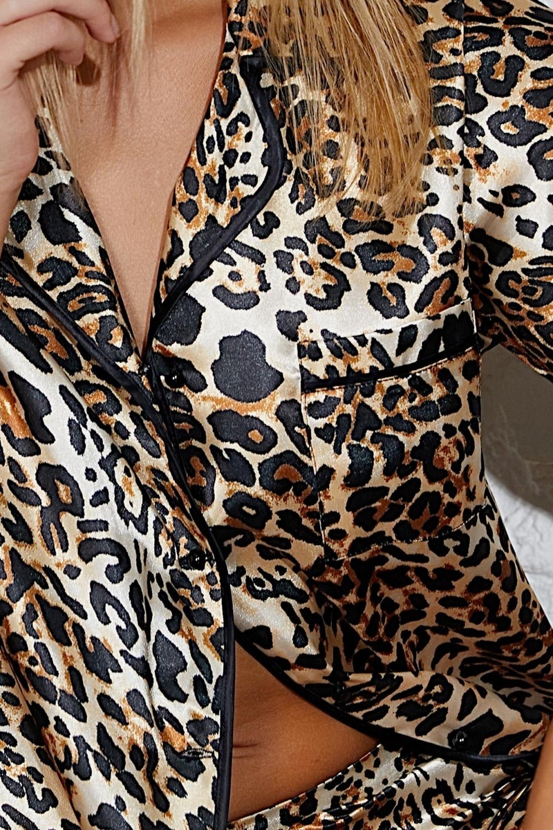 Ayyıldız 3965 Leopard Satin Pajama Set  - Image 3