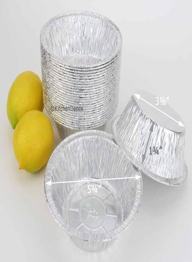 KitchenDance.com KitchenDance Durable Packaging Disposable Aluminum Extra Deep Meat Pan - 5 3/4 Round Oven Safe Aluminum Foil Pot Pie Pans, Aluminum Baking Pan Perfect for Meat Pies, Pot Pies - 2400, 50 Count - Image 3