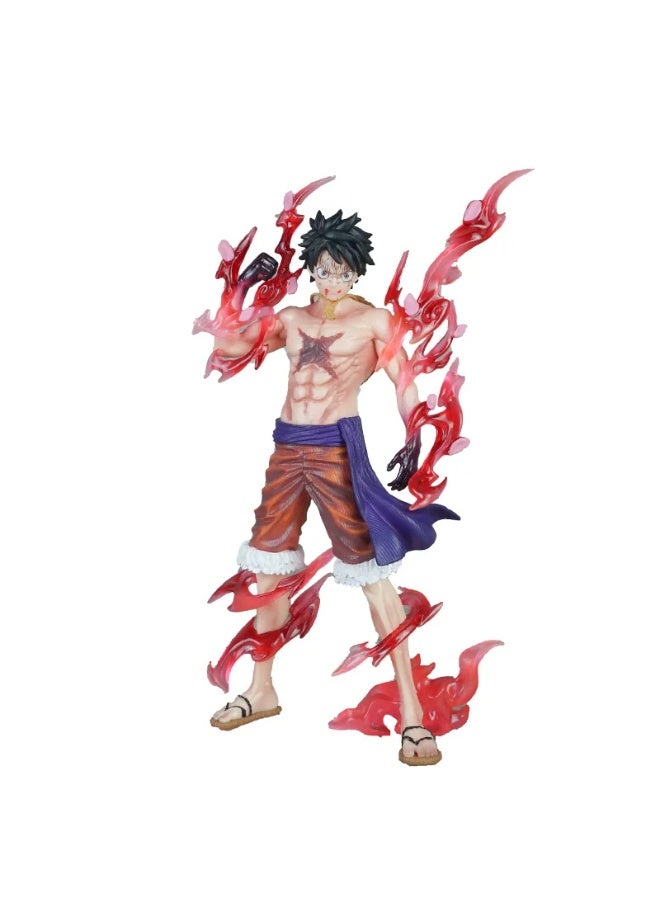STORE 7 Anime Warrior Action Figure Statue 23 cm – Premium Collectible Anime Figurine with Red Flame Effects, Detailed Display Model for Collectors & Anime Fans - Image 3