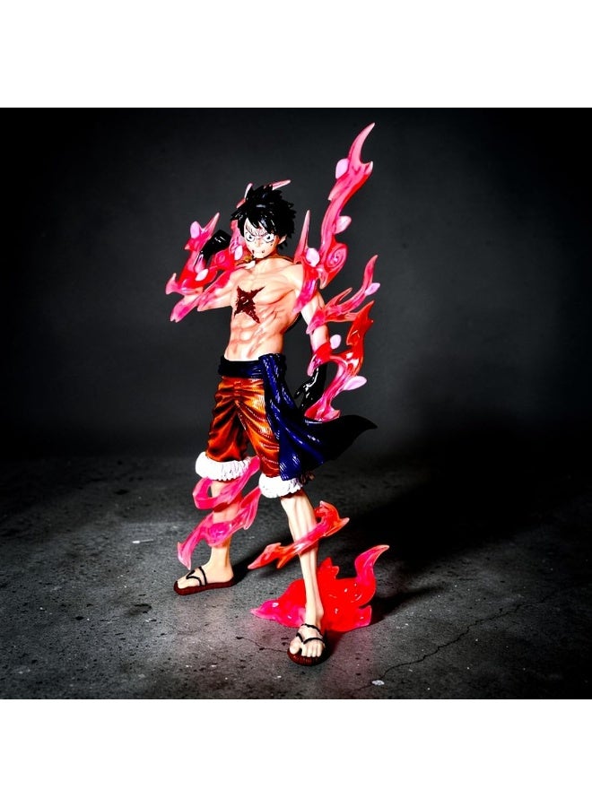 STORE 7 Anime Warrior Action Figure Statue 23 cm – Premium Collectible Anime Figurine with Red Flame Effects, Detailed Display Model for Collectors & Anime Fans - Image 2