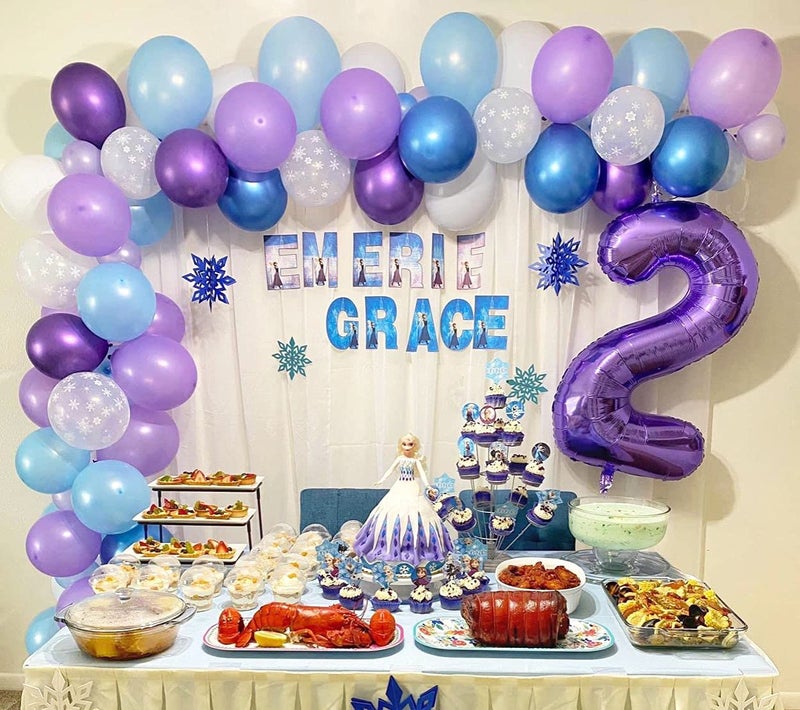 CHANGZHONG 40 Inch Purple Number Helium Foil Birthday Party Digit Balloon (Purple 2) - Image 2