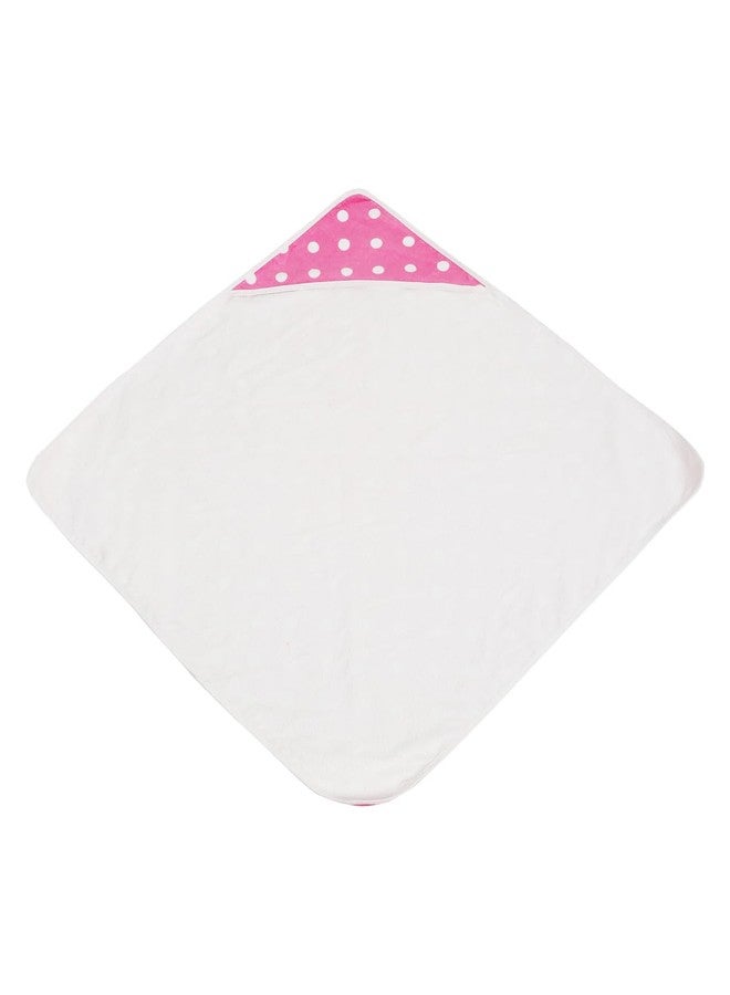 CREEVA Cuddle Baby/Kids Hooded Bath Towel in Pink Dotted Print – 100% Cotton, Super Absorbent Bath Wrap for Newborns & Toddlers | (0-3Years) - Image 5
