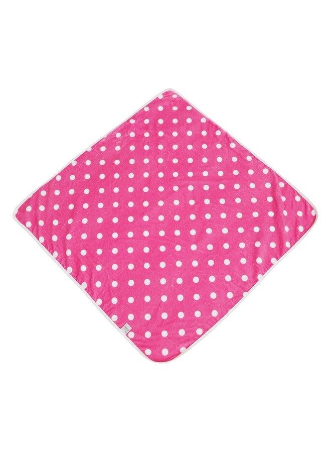 CREEVA Cuddle Baby/Kids Hooded Bath Towel in Pink Dotted Print – 100% Cotton, Super Absorbent Bath Wrap for Newborns & Toddlers | (0-3Years) - Image 4