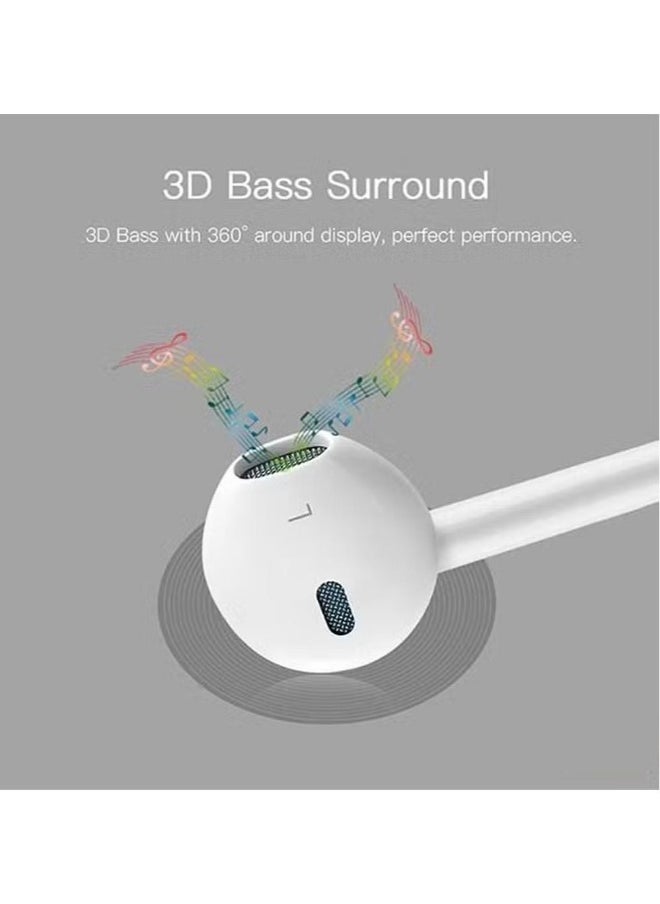 Yesido - YH50 Wired Lightning Jack Earphones with Deep Bass, Clear Microphone, and Multi-Functional Inline Remote – Premium Hands-Free Audio Experience in White for iPhone and iOS Devices - Image 1
