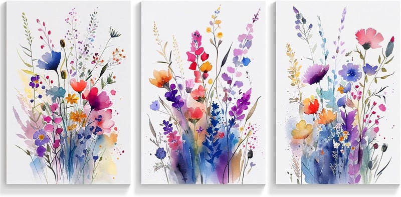 DFAIUY Floral Botanical Canvas Wall Art Set - Image 1