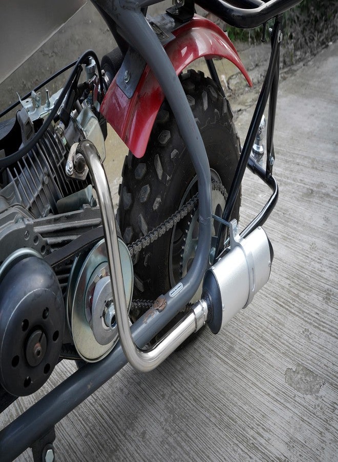 JMCHstore Left Threaded Exhaust long pipe w/performance muffler for coleman ct200u (Sliver) - Image 2