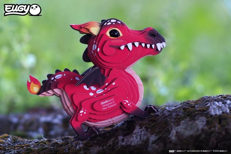EUGY Repeated assemble detach compatible EUGY 085 Red Dragon Eco-Friendly 3D Paper Craft Puzzle Gulf climate fit - Image 5