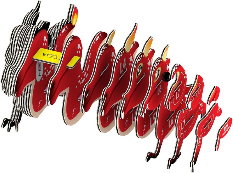 EUGY Repeated assemble detach compatible EUGY 085 Red Dragon Eco-Friendly 3D Paper Craft Puzzle Gulf climate fit - Image 3