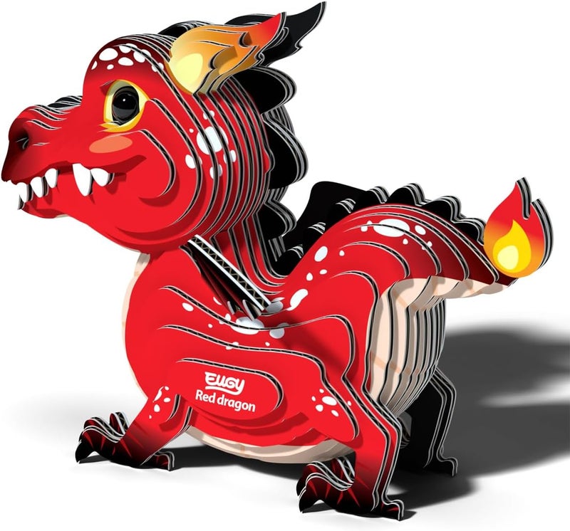 EUGY Repeated assemble detach compatible EUGY 085 Red Dragon Eco-Friendly 3D Paper Craft Puzzle Gulf climate fit - Image 4