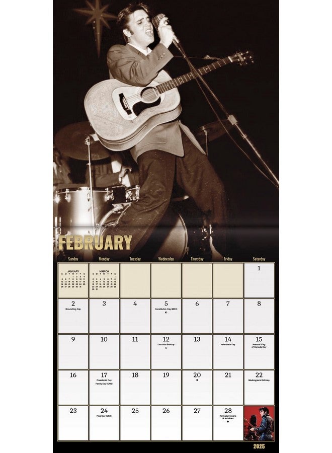 إلفيس تقويم بريسلي 2025 - مجموعة تقويم صغيرة فاخرة لعام 2025 من King Of Rock And Roll مع أكثر من 100 ملصق تقويم (هدايا Graceland، لوازم مكتبية) - Image 4