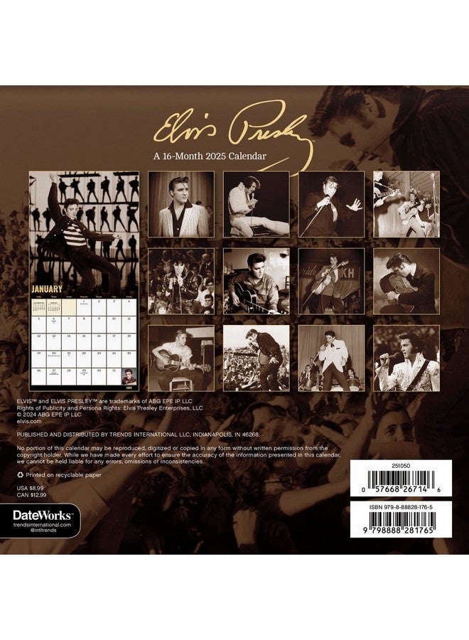 إلفيس تقويم بريسلي 2025 - مجموعة تقويم صغيرة فاخرة لعام 2025 من King Of Rock And Roll مع أكثر من 100 ملصق تقويم (هدايا Graceland، لوازم مكتبية) - Image 2