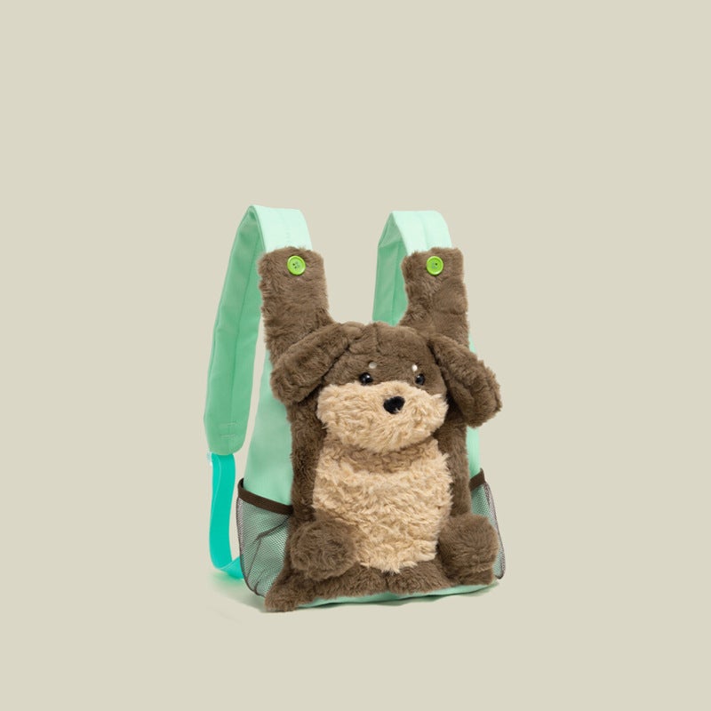 Cute Cartoon Dog and Penguin Plush Backpack for Women - Image 1