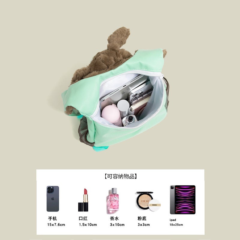 Cute Cartoon Dog and Penguin Plush Backpack for Women - Image 5