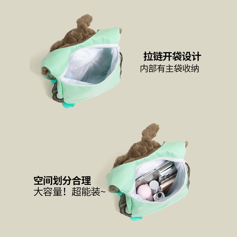 Cute Cartoon Dog and Penguin Plush Backpack for Women - Image 4