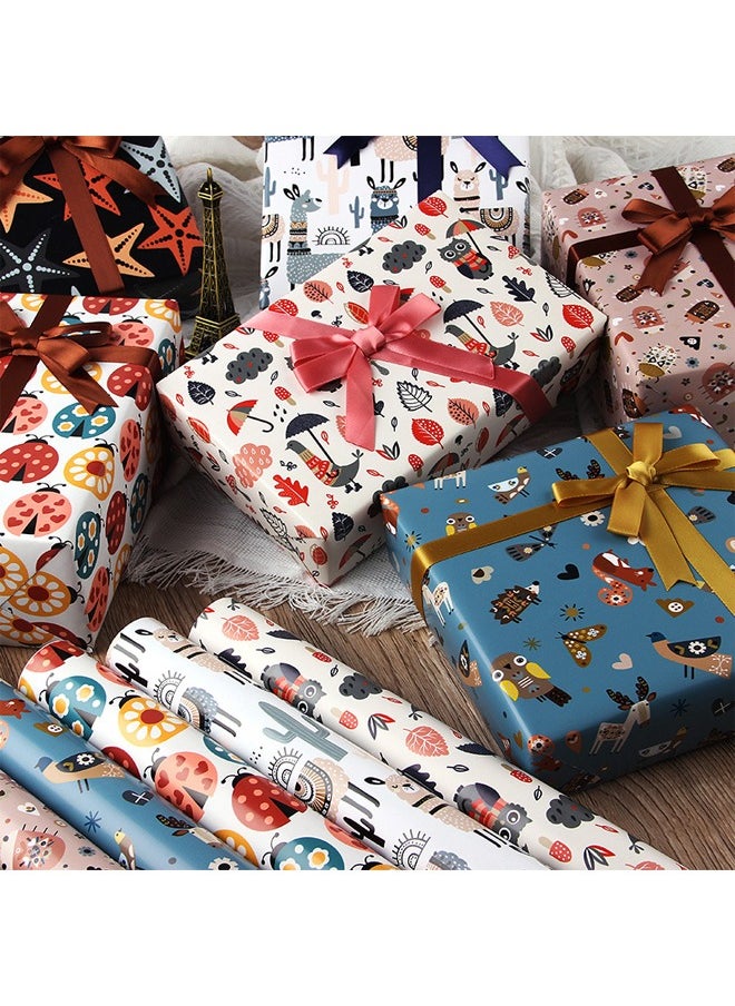 Zeemey 6 Sheets Gift Wrapping Paper With Accessories,Holiday Gift Wrapping Paper,Birthday Gift Box Gift Wrapping DIY, Gift Wrapping Paper for Birthday, Holiday, Wedding, Party,Kids Gift Wrapping (70cmX50cm)  - Image 2