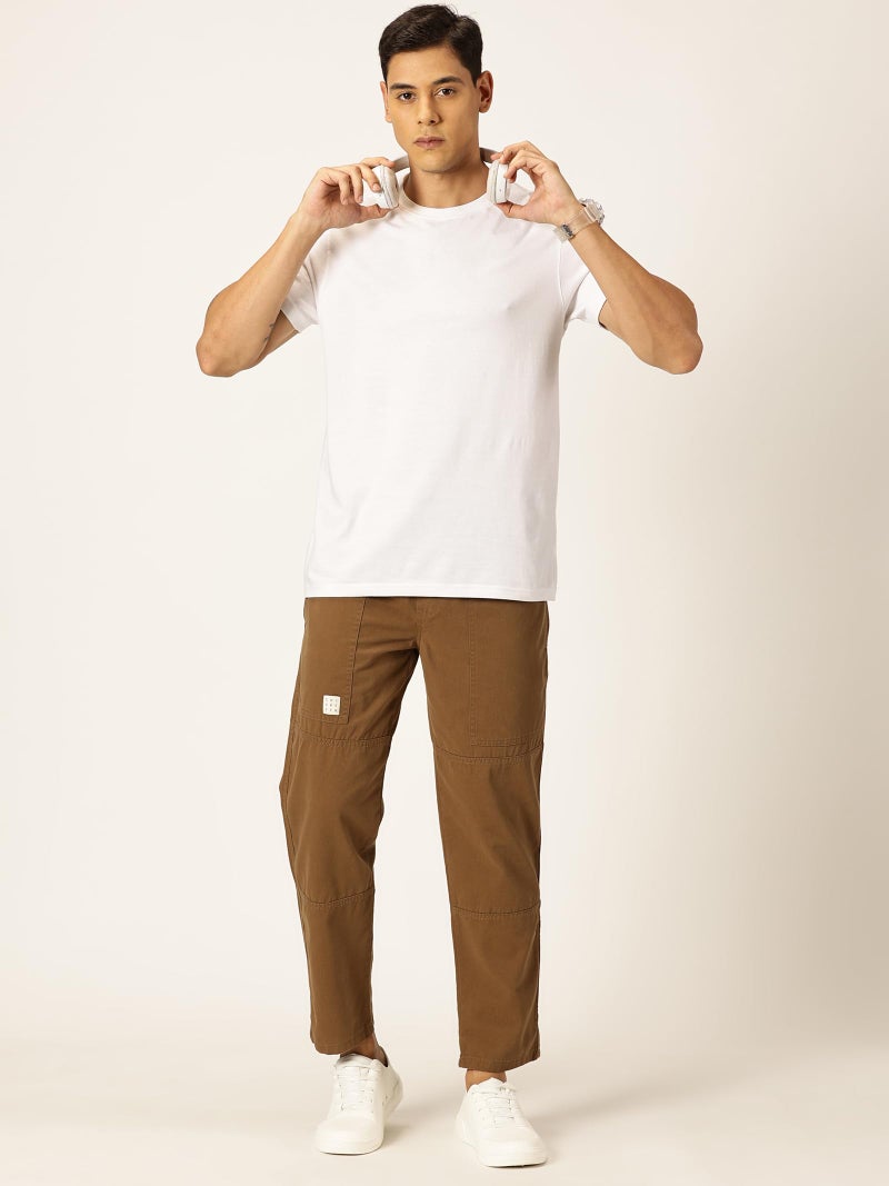 Thomas Scott Men's Relaxed Fit Pure Cotton Trousers Dark Khaki - Image 5