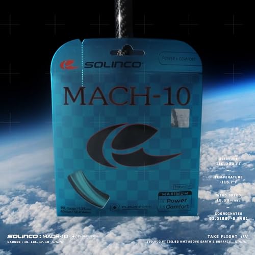 Solinco Mach10 CoPolyester Tennis String Reel 656 ft 200 m Explosive Power Superior Feel Tension Maintenance CloudFORM Technology Soft Durable Performance String 18 - Image 3
