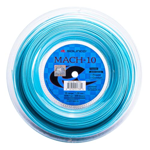 Solinco Mach10 CoPolyester Tennis String Reel 656 ft 200 m Explosive Power Superior Feel Tension Maintenance CloudFORM Technology Soft Durable Performance String 18 - Image 1