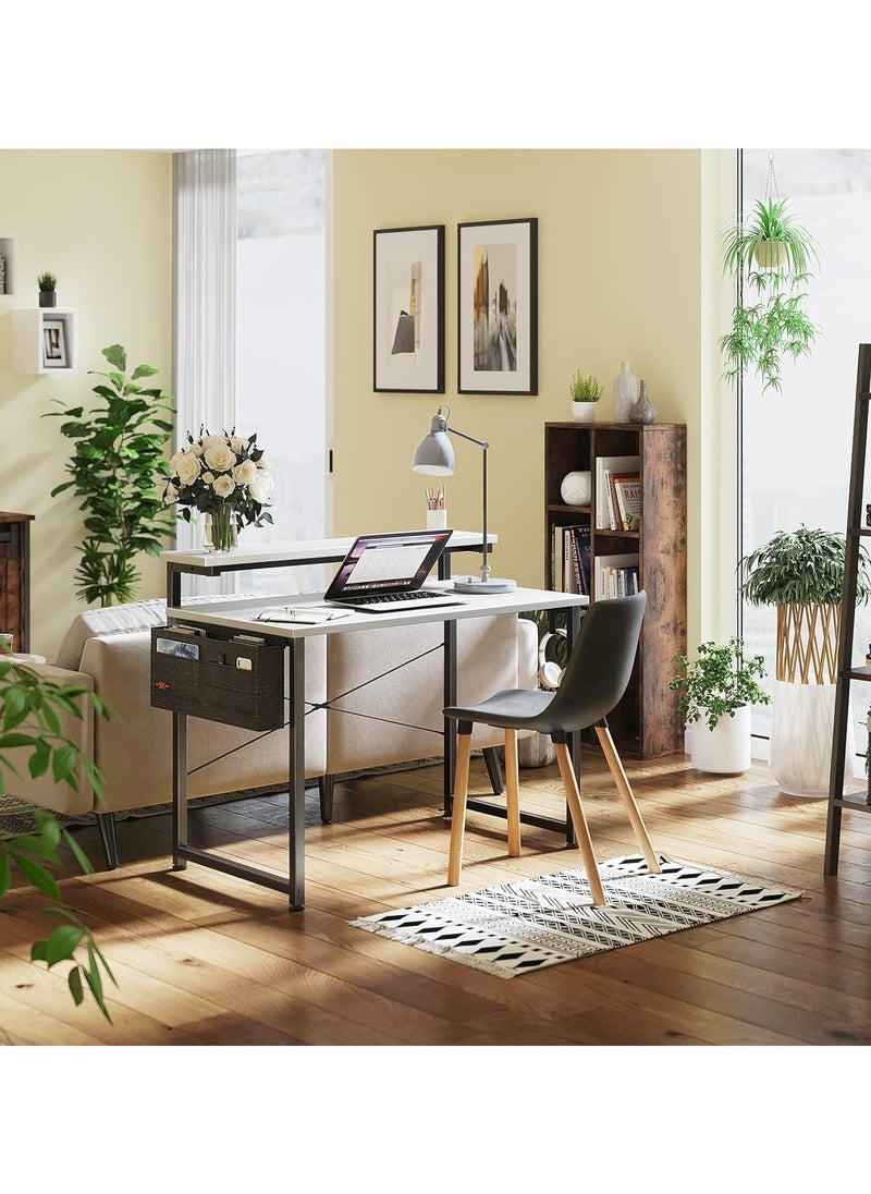 ACPLAY Computer Desk with Adjustable Monitor Shelves 39 inch Home Office Desk with Monitor Stand Writing Desk Study Workstation with 3 Heights  - Image 2