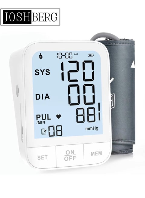 Blood Pressure Monitor, Automatic Upper Arm Blood Pressure Machine with 2x 99 readout, Backlit Large Screen Adjustable Large Cuff Home Hypertension Detector
