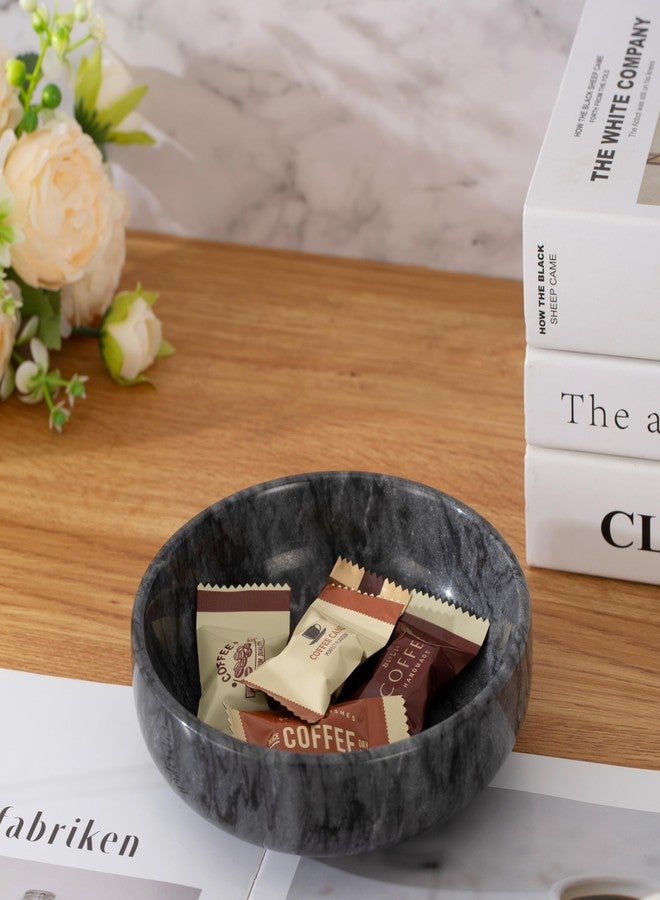 CM CHIC MONDAY طبق حلوى CM CHIC MONDAY، وعاء حلوى رخامي لمكتب العمل، موزع حلوى صلبة، ديكور منزلي لطاولة المدخل، طبق مكسرات (أبيض ورمادي، 5.9 بوصة) - Image 5