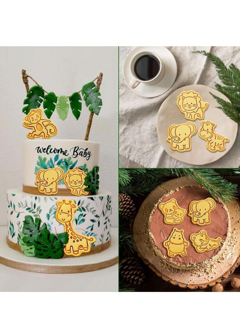 Zikra 8Pcs Animal Cookie Cutters, With Plunger Stamps Set, 3D Animal Embossing Cutters, Polymer Clay Cutters for Kids, Tiny Fruit Cutter, for Biscuit Fondant Cheese Baking Molds - Image 3