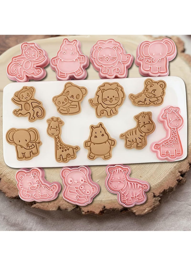 Zikra 8Pcs Animal Cookie Cutters, With Plunger Stamps Set, 3D Animal Embossing Cutters, Polymer Clay Cutters for Kids, Tiny Fruit Cutter, for Biscuit Fondant Cheese Baking Molds - Image 4
