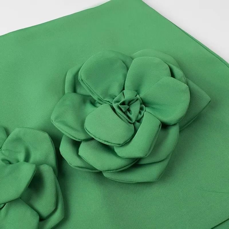 THLAI Summer Women 2 Piece Skirt Sets Sleeveless Crop Tank Top and Mini Skirt Matching with 3D Flower Sexy Short Sets - Image 3