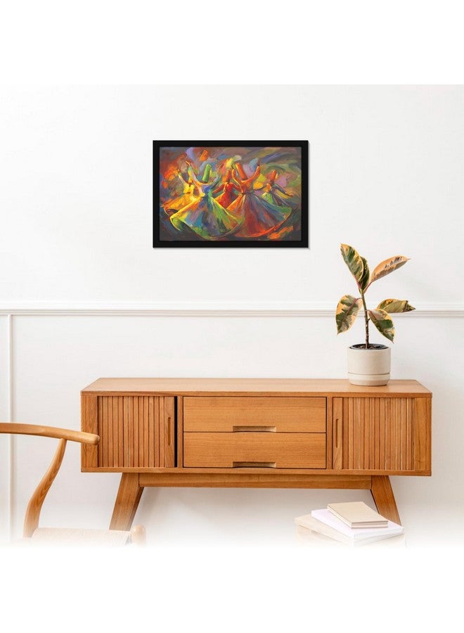 Mad Masters Whirling Dervishes Dance Painting Hanging Photo Frame Decorative Item for Living Room, Bedroom, Home Decor and Wall Decoration (MM 1870, 12x18 Inch, Canvas, With Plexi Glass) - Image 3