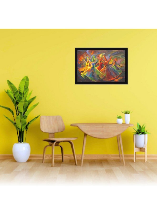 Mad Masters Whirling Dervishes Dance Painting Hanging Photo Frame Decorative Item for Living Room, Bedroom, Home Decor and Wall Decoration (MM 1870, 12x18 Inch, Canvas, With Plexi Glass) - Image 4