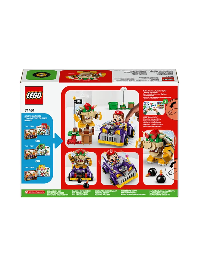 ليغو Super Mario Bowser’s Muscle Car Expansion Set, Collectible Race Kart Toy for 8 Plus Year Old Boys, Girls & Kids with a Bowser Character Figure, Small Gifts for Gamers Who Love Creative Play 71431