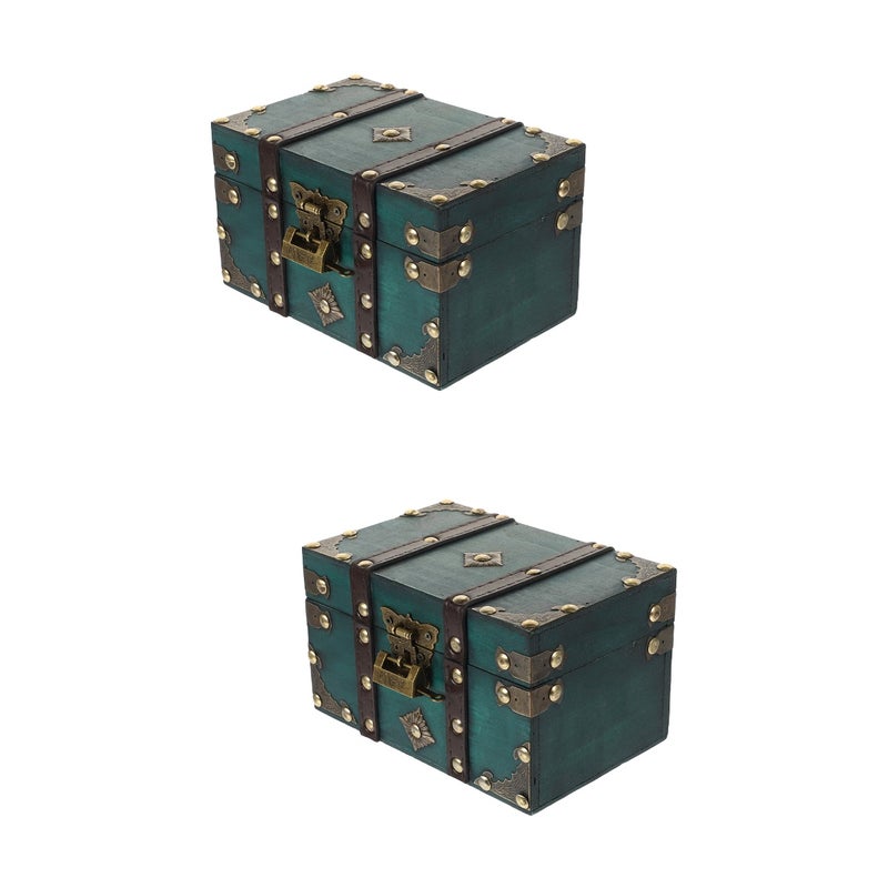 📦 صندوق خش للتخزين بتصميم عتيق باللون الأخضر الداكن - Image 1