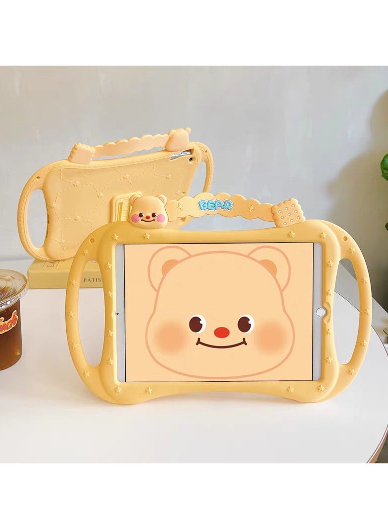 iPad 9th Gen 8th Gen 7th Gen Case, Silicone Child Case for iPad 10.2 2021/2020/2019, Cute Cartoon Case with Handle Holder - Image 3