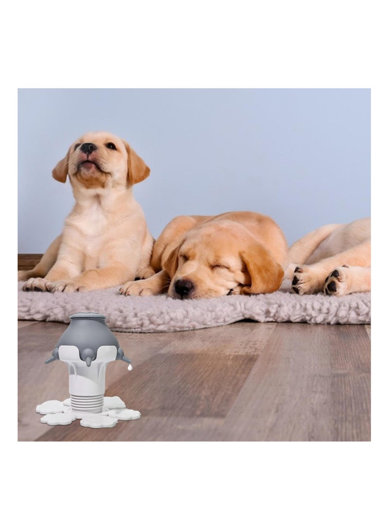 قارورة تغذية الحليب للحيوانات الأليفة 300 مل زجاجات سيليكون قابلة للتعديل للارتفاع مع 5 كلب وقطط وأرانب رمادي - Image 4