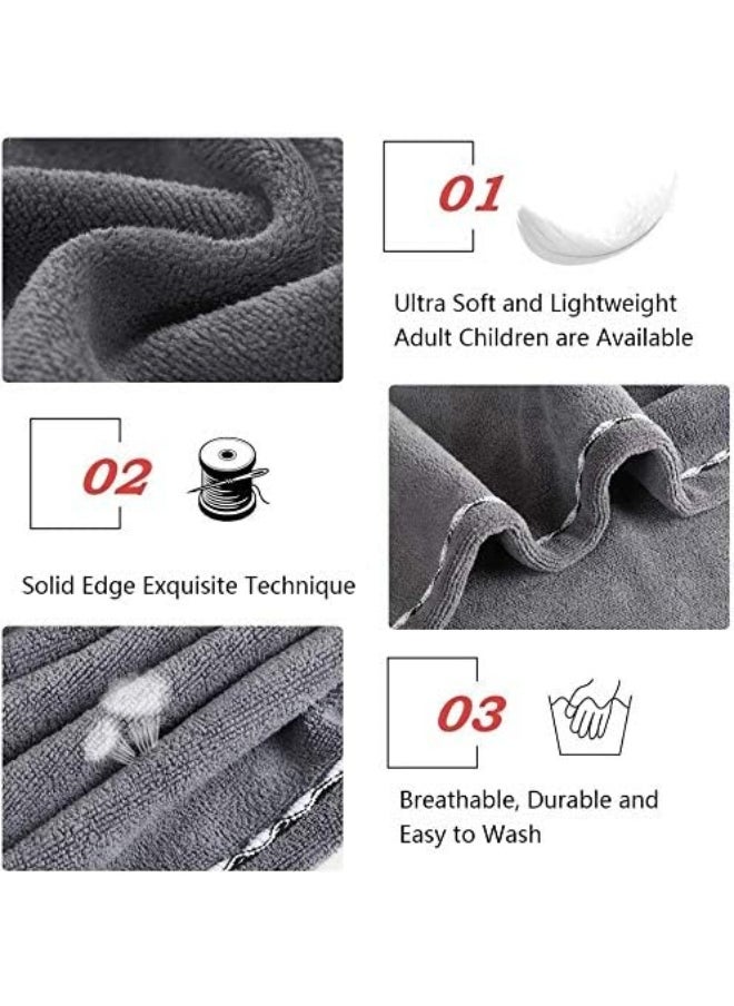 Generic FUN-TEK 2 Pack Hair Towel, Microfiber Hair Towel Wrap Quick Dry Super Absorbent Twist Hair Turban with Buttons Anti-Frizz for Women Girls Long & Curly Hair, White&Gray  - Image 2